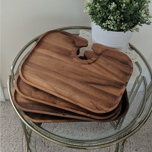 Ironwood Gourmet Acacia Wood Canapé Tray Set of 4